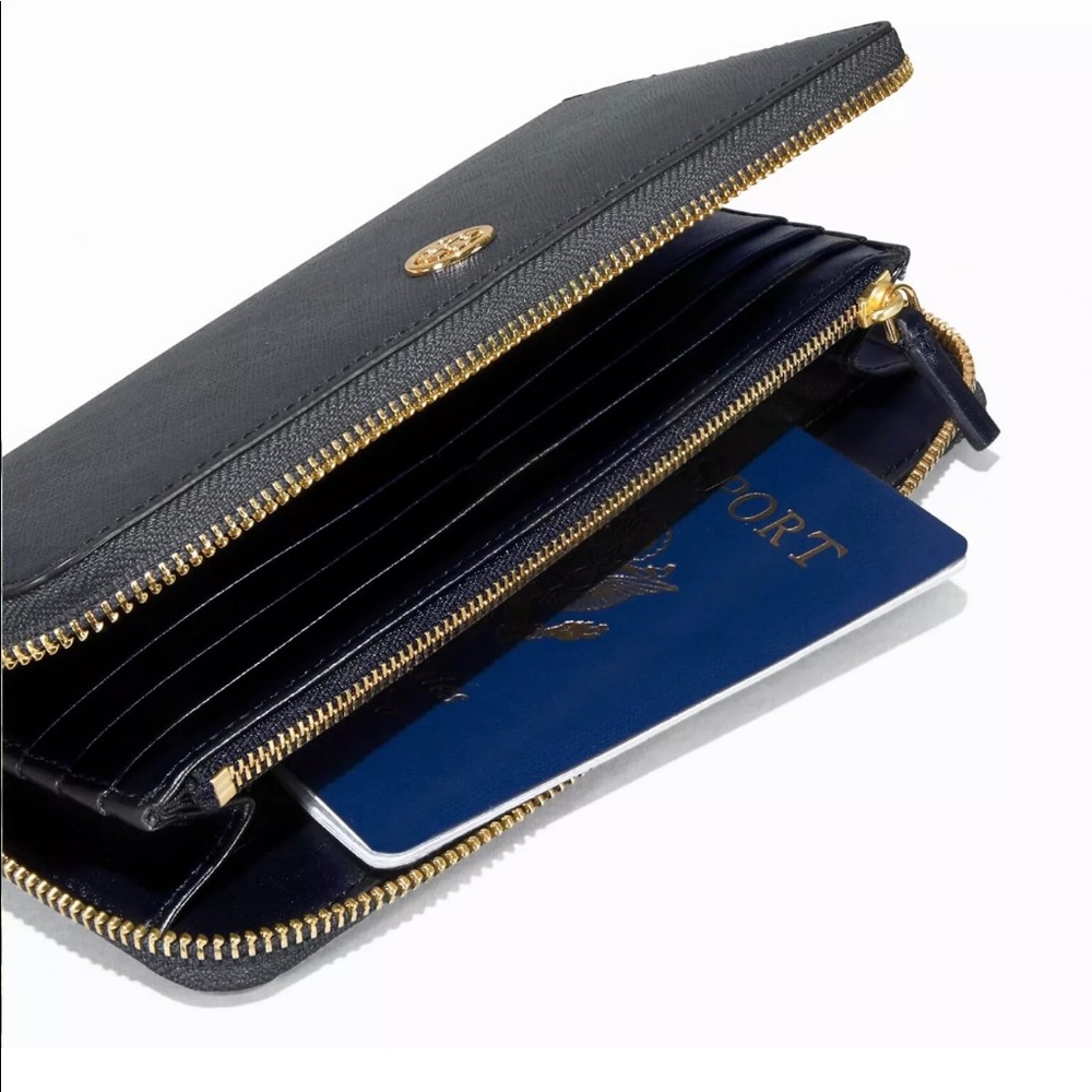 Tory Burch Emerson Leather Zip Around Continental Wallet